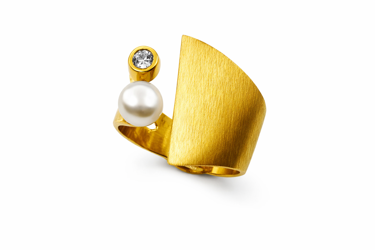 Δαχτυλίδι 925 Χειροποίητο Ασύμμετρο με Πέρλα και Μαργαριτάρι- Ano Jewelry