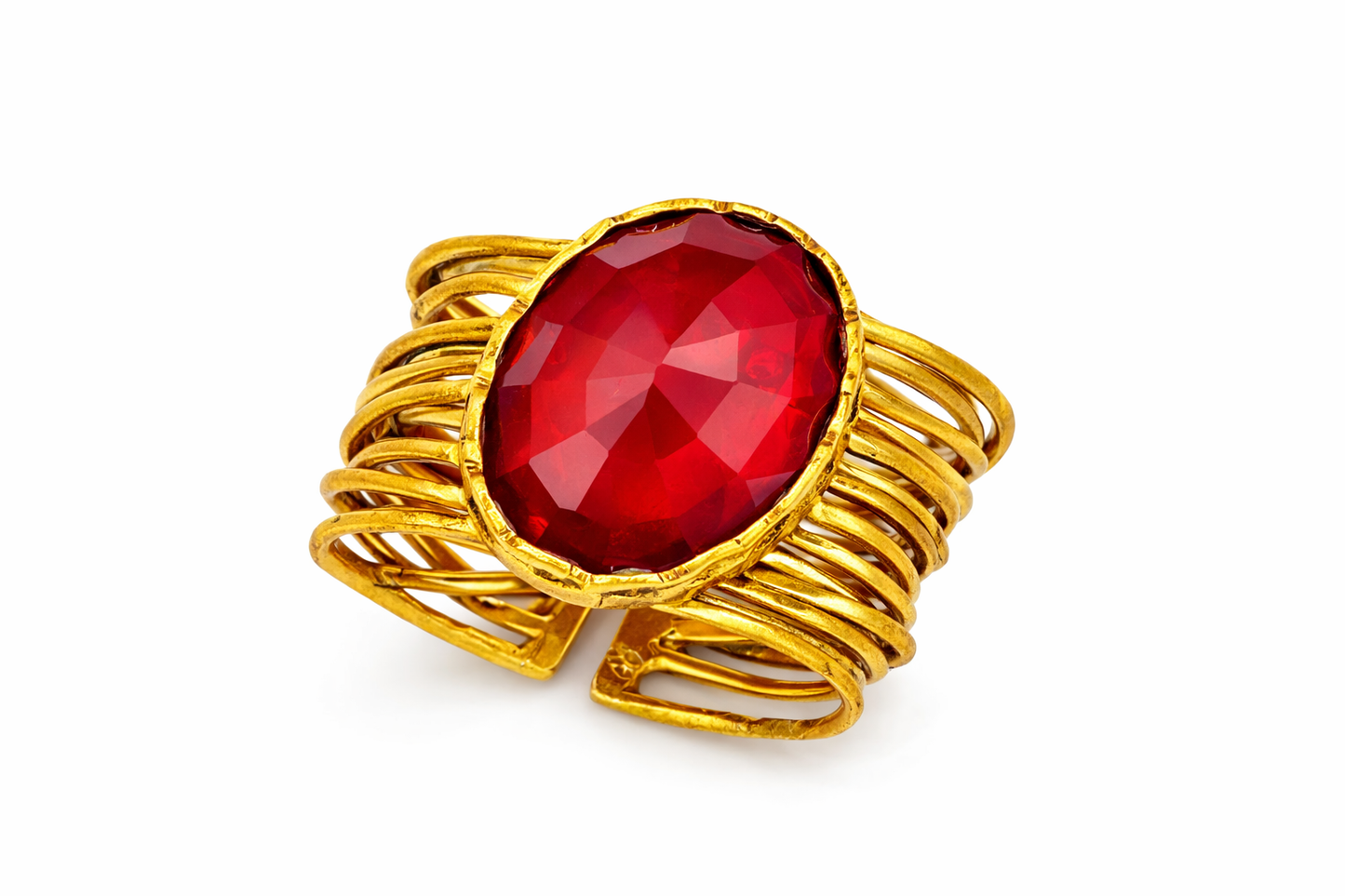 Δαχτυλίδι 925 Χειροποίητο με Κόκκινη Πέτρα-Ano Jewelry