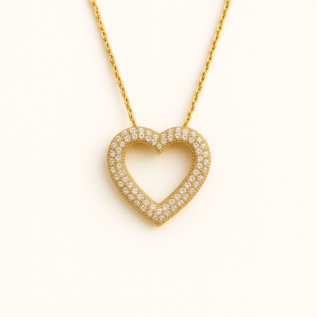 Κολιέ Καρδιά 925 με Πέτρες Ζιργκόν