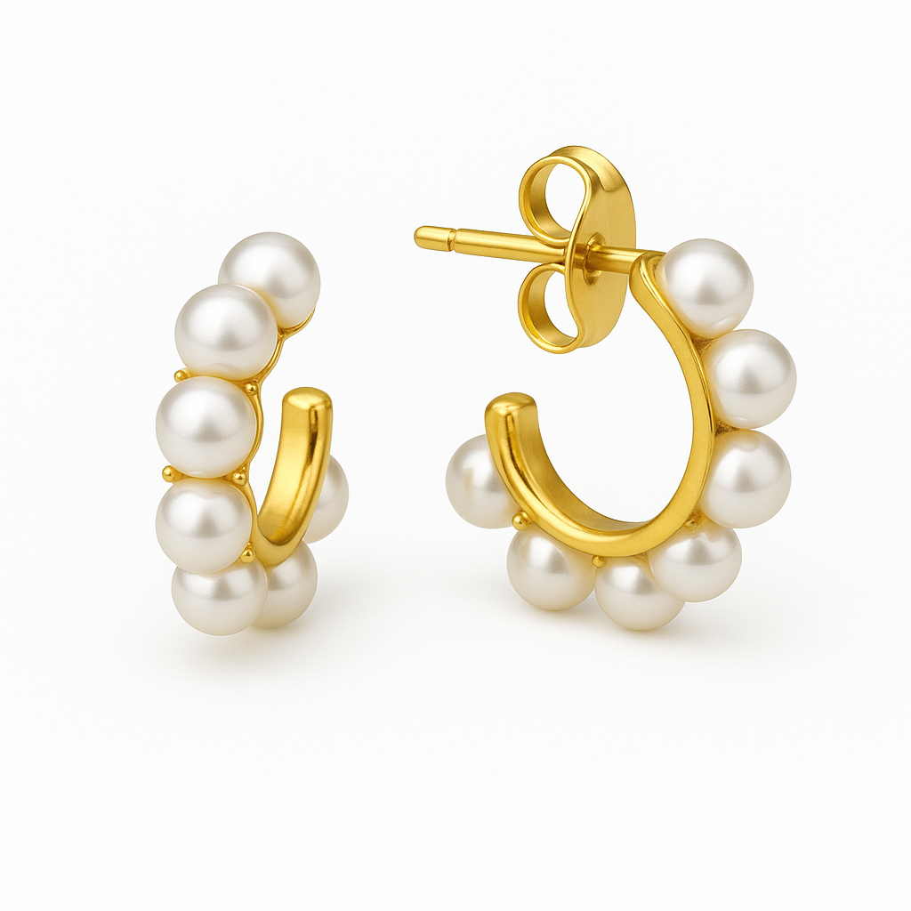 Σκουλαρίκια Κρίκοι 925 με Μαργαριτάρια