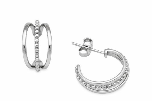 Σκουλαρίκια 925 Τριπλός Κρίκος