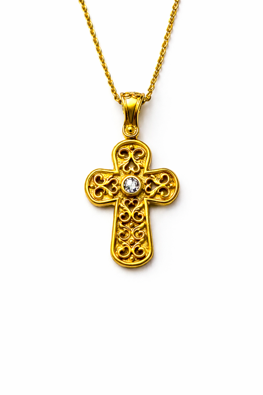 Κολιέ 925 Σταυρος Βυζαντινού Τύπου - Anastasios Creations