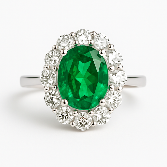 Δαχτυλίδι 925 Οβάλ Ροζέτα με Zιργκόν Πέτρες