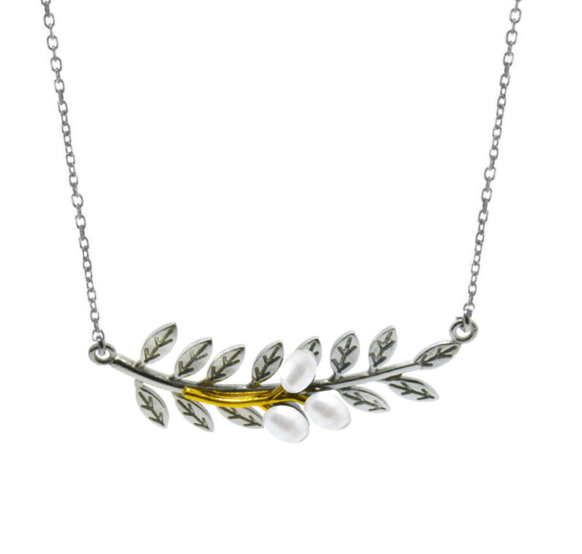 Κολιέ 925 Κλαδί Ελιάς Οριζόντιο