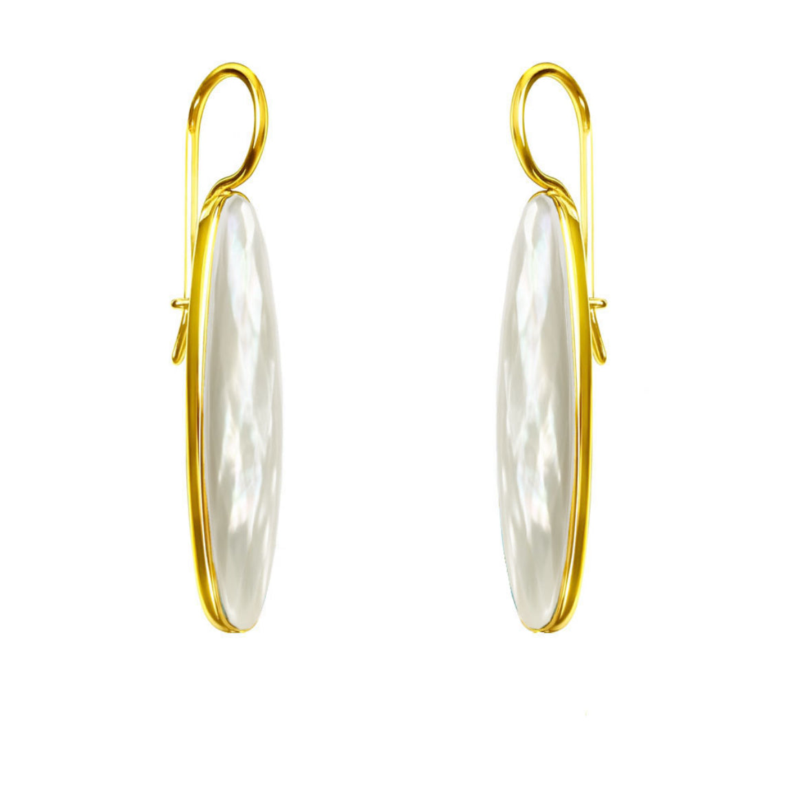 Μακρυά Σκουλαρίκια 925 Επιχρυσωμένα με Ορυκτή Πέτρα