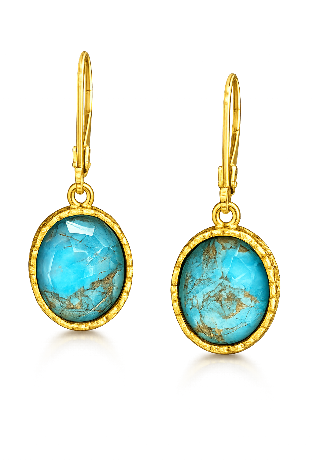 Σκουλαρίκια Ασημένια Επιχρυσωμένα με Copper Turquoise | Ano Jewelry