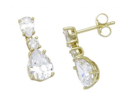 Σκουλαρίκια 925 με Ζιργκόν &  Πέτρα Δάκρυ