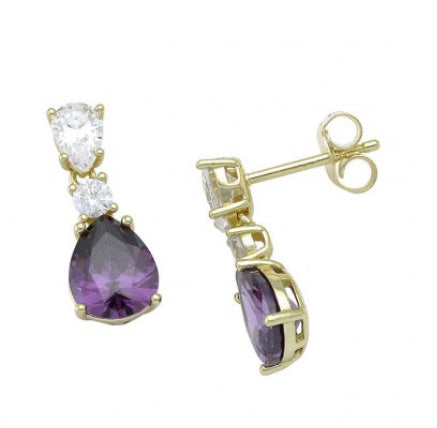 Σκουλαρίκια 925 με Ζιργκόν &  Πέτρα Δάκρυ