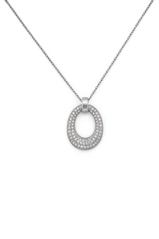 Κολιε ασημένιο 925 με πέτρες Ζιργκόν