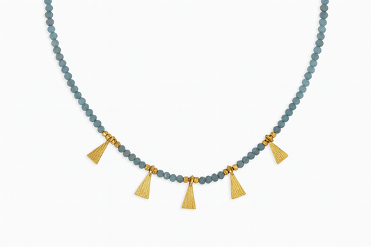 Χειροποίητο κολιέ 925 με Ορυκτές πέτρες Αμαζονίτη