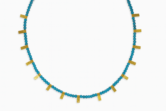 Χειροποίητο κολιέ 925 με Ορυκτές πέτρες Απατίτη