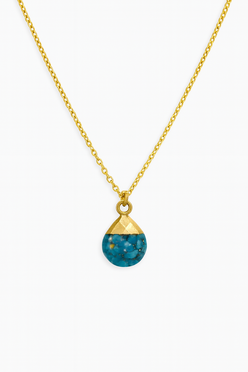 Κολιέ Επιχρυσωμένο 925 με Τυρκουάζ Πέτρα