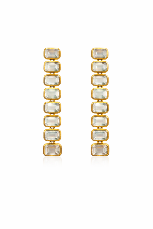 Σκουλαρίκια 925 Κρεμαστά με Λευκά Ζιργκόν