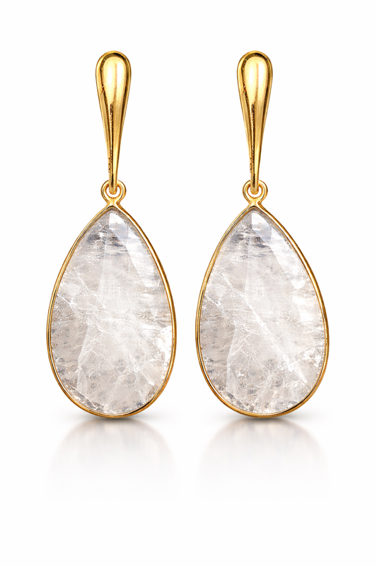 Εντυπωσιακά Σκουλαρίκια Κρεμαστά 925 με Φεγγαρόπετρα