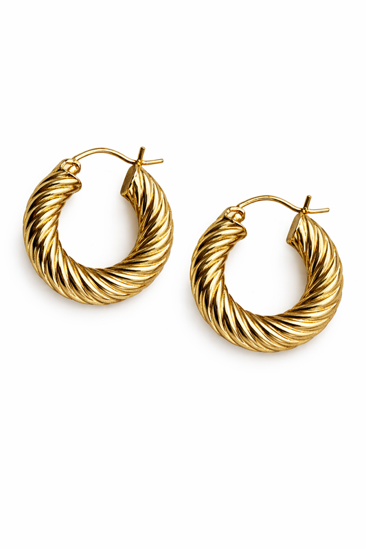 Σκουλαρίκια Κρίκοι 925 Στριφτοί Χοντροί