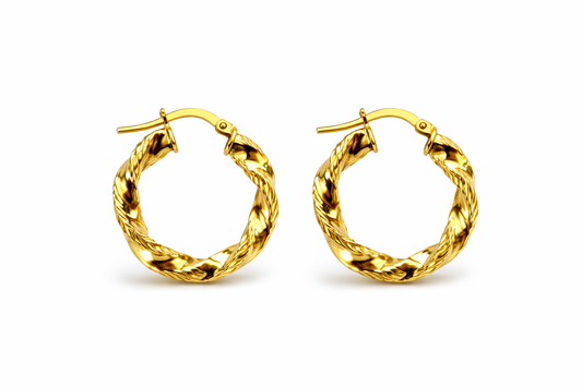 Σκουλαρίκια Κρίκοι 925 Στριφτοί