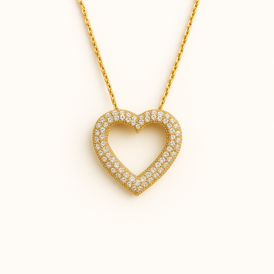 Κολιέ Καρδιά 925 με Πέτρες Ζιργκόν