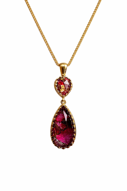 Κολιέ 925 με Πέτρες Ruby Copper-Anastasios Creations