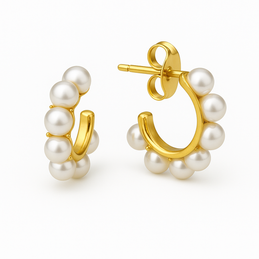 Σκουλαρίκια Κρίκοι 925 με Μαργαριτάρια