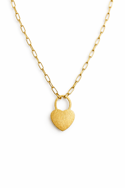 Κολιέ 925 Επιχρυσωμένο με Καρδιά Λουκέτο