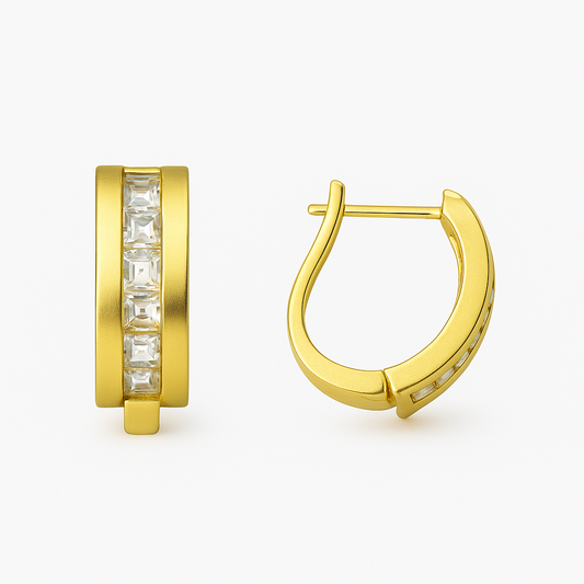 Σκουλαρίκια Κρίκοι 925 με Ζιργκόν