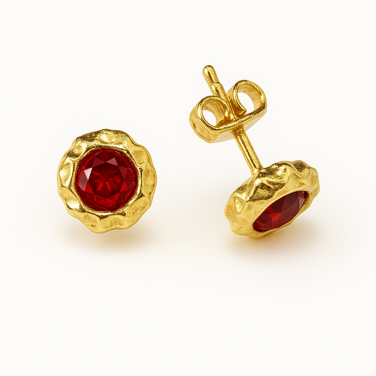 Σκουλαρίκια Καρφωτά 925 Σφυρίλατα με Ζιργκόν Πέτρες