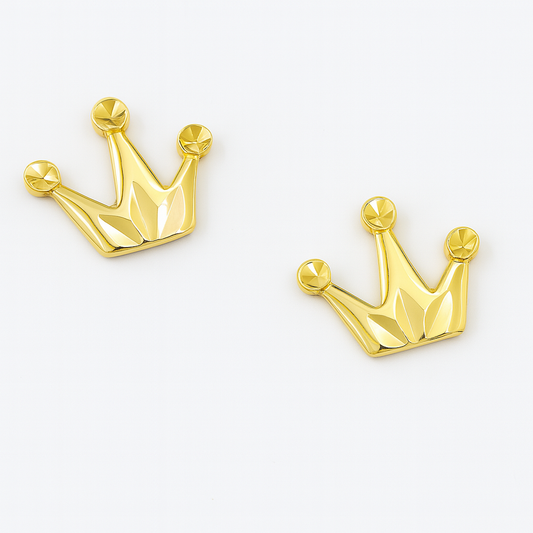 Ασημένια 925 επιχρυσωμένα Σκουλαρίκια Καρφωτά Κορώνες