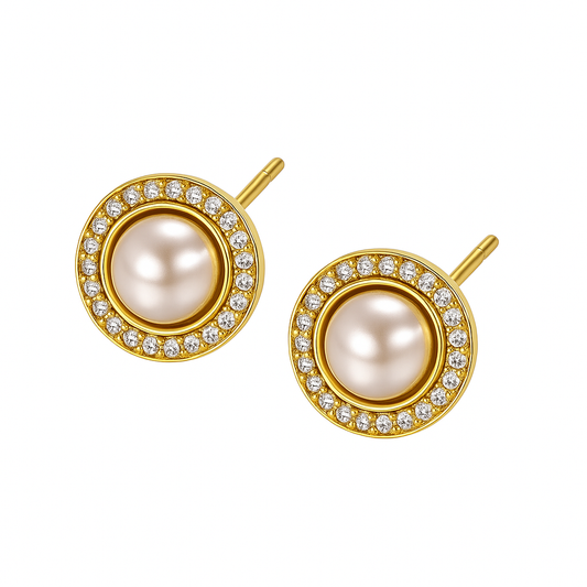 Σκουλαρίκια 925 με Μαργαριτάρι και Ζιργκόν - Anastasios Creations