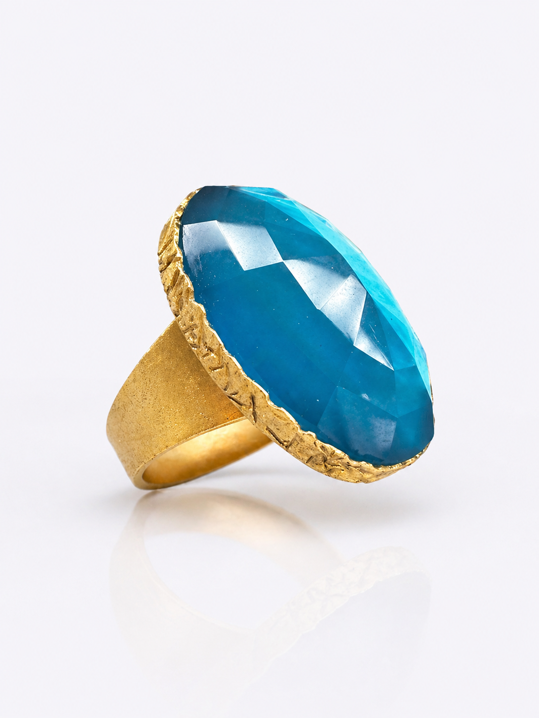 Δαχτυλίδι Ασημένιο Επιχρυσωμένο Ano JEWELS με Τυρκουάζ Πέτρα