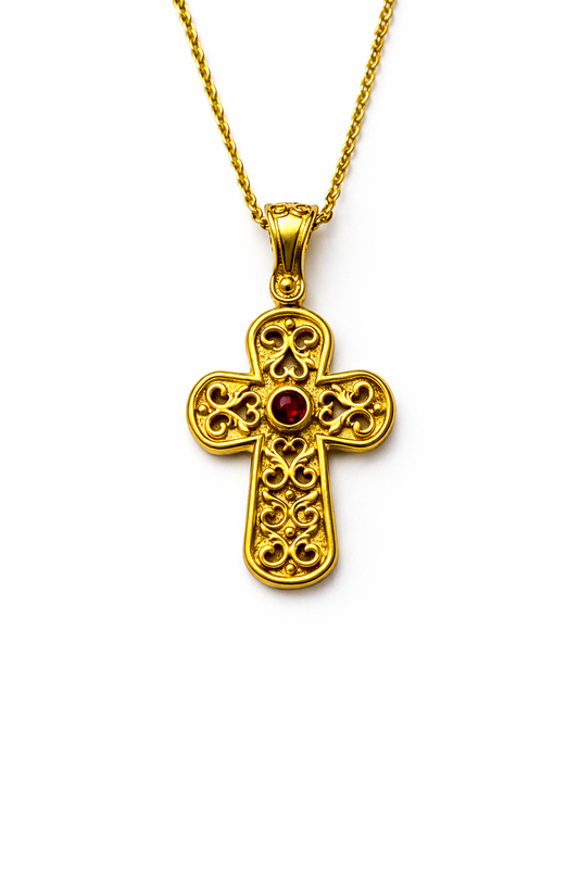 Κολιέ 925 Σταυρος Βυζαντινού Τύπου - Anastasios Creations