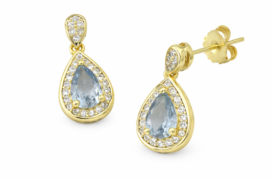 Σκουλαρίκια 925 με Κρεμαστό Γαλάζιο Μάτι