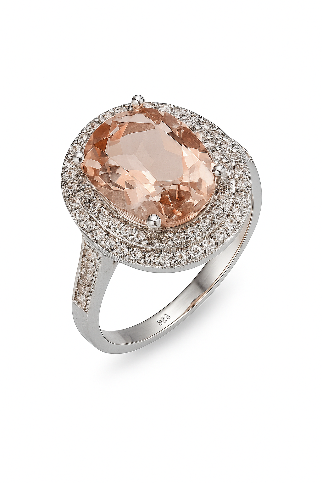 Δαχτυλίδι 925 με Εντυπωσιακή Οβάλ Πέτρα Μοργκανίτη