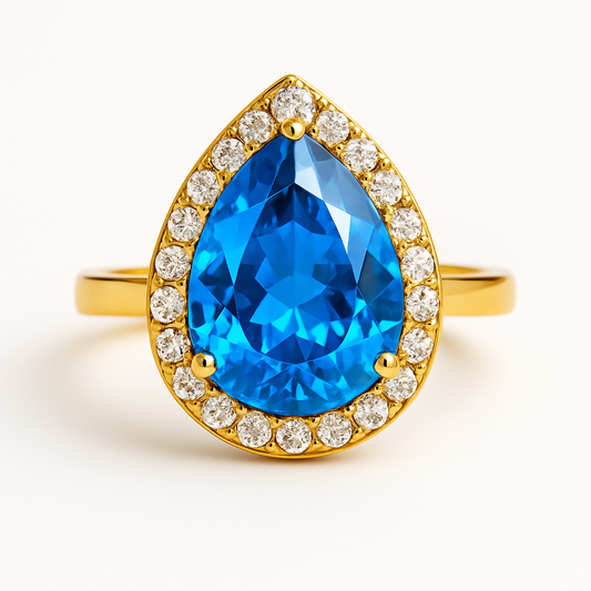 Δαχτυλίδι 925 Δάκρυ με Ζιργκόν Πέτρες