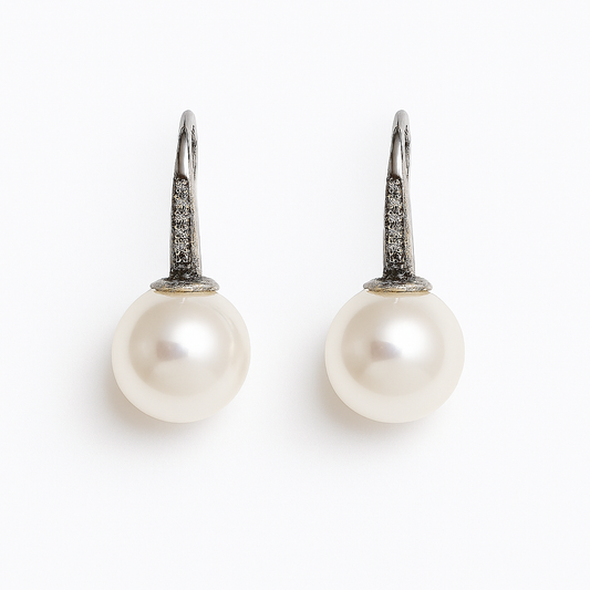 Σκουλαρίκια από Ασήμι 925 με Μαργαριτάρια & Ζιργκόν