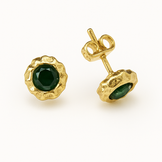 Σκουλαρίκια Καρφωτά 925 Σφυρίλατα με Ζιργκόν Πέτρες