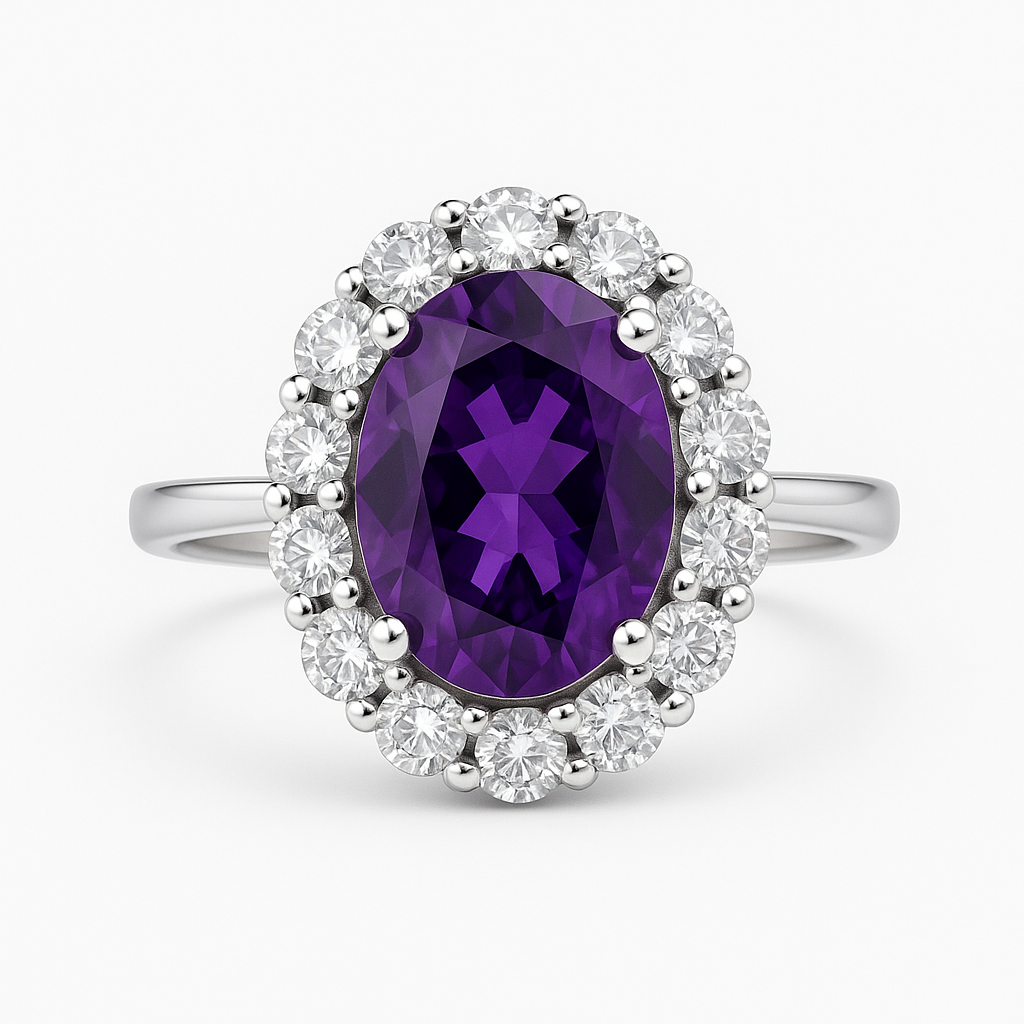 Δαχτυλίδι 925 Οβάλ Ροζέτα με Zιργκόν Πέτρες