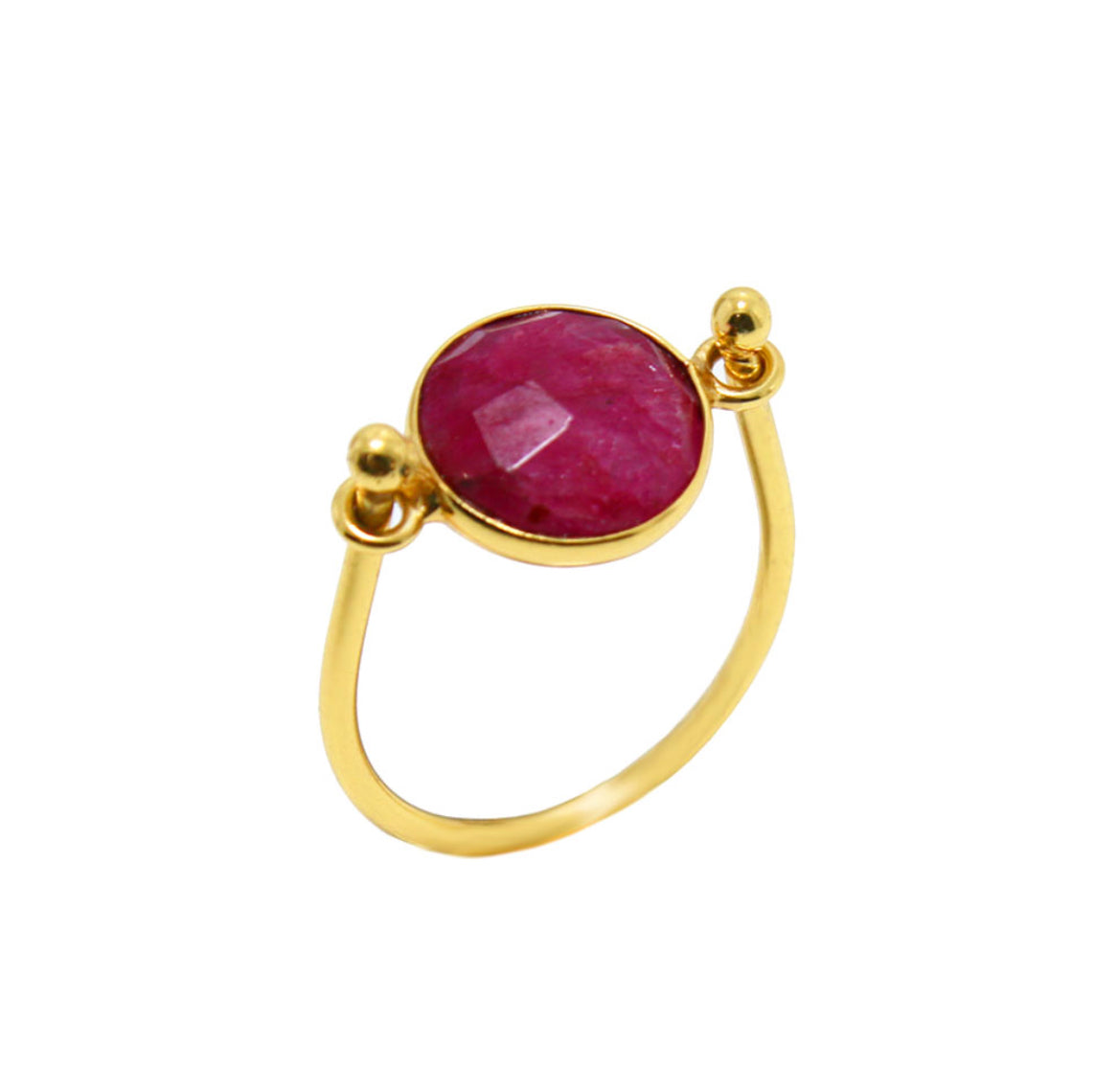 Δαχτυλίδι 925 Επιχρυσωμένο με Ορυκτή Πέτρα Ρουμπίνι