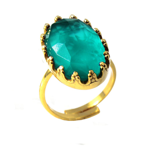 Δαχτυλίδι Οβάλ με Ορυκτή Πέτρα