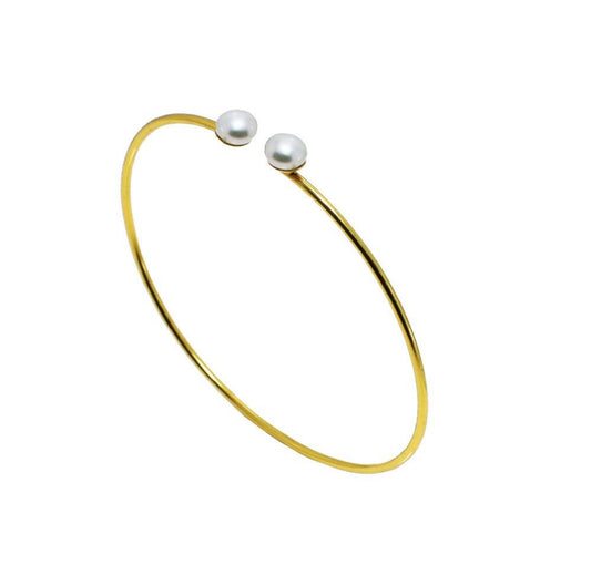 Βραχιόλι βέργα 925 Επιχρυσωμένο με Μαργαριτάρια