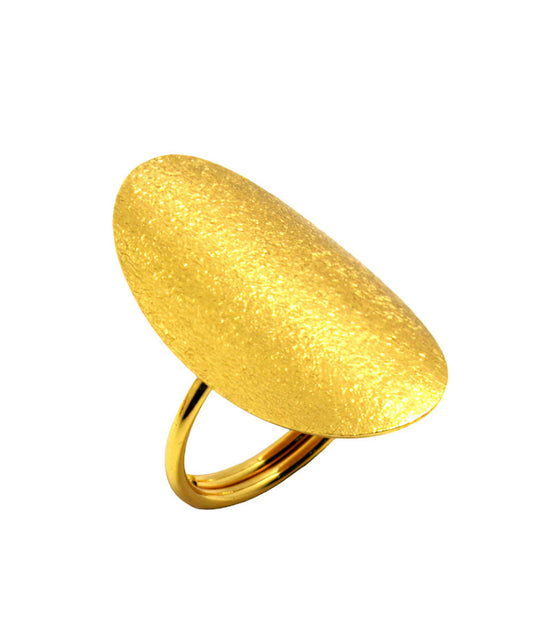 Δαχτυλίδι Ματ Οβάλ 925 Επιχρυσωμένο