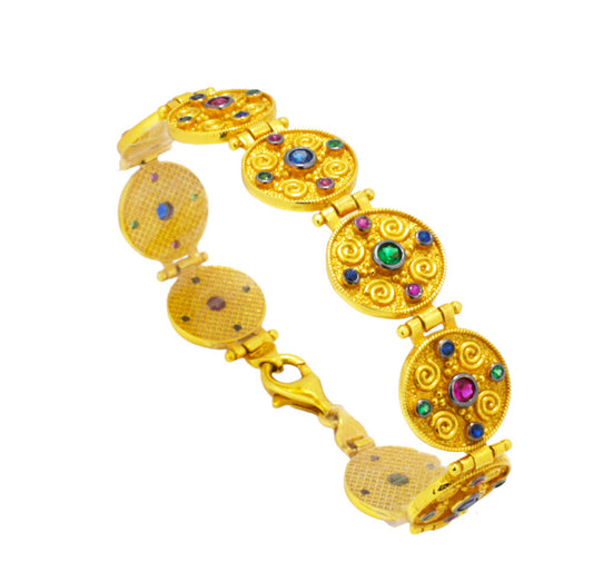 Βυζαντινό Βραχιόλι 925 με Πέτρες Ζιργκόν