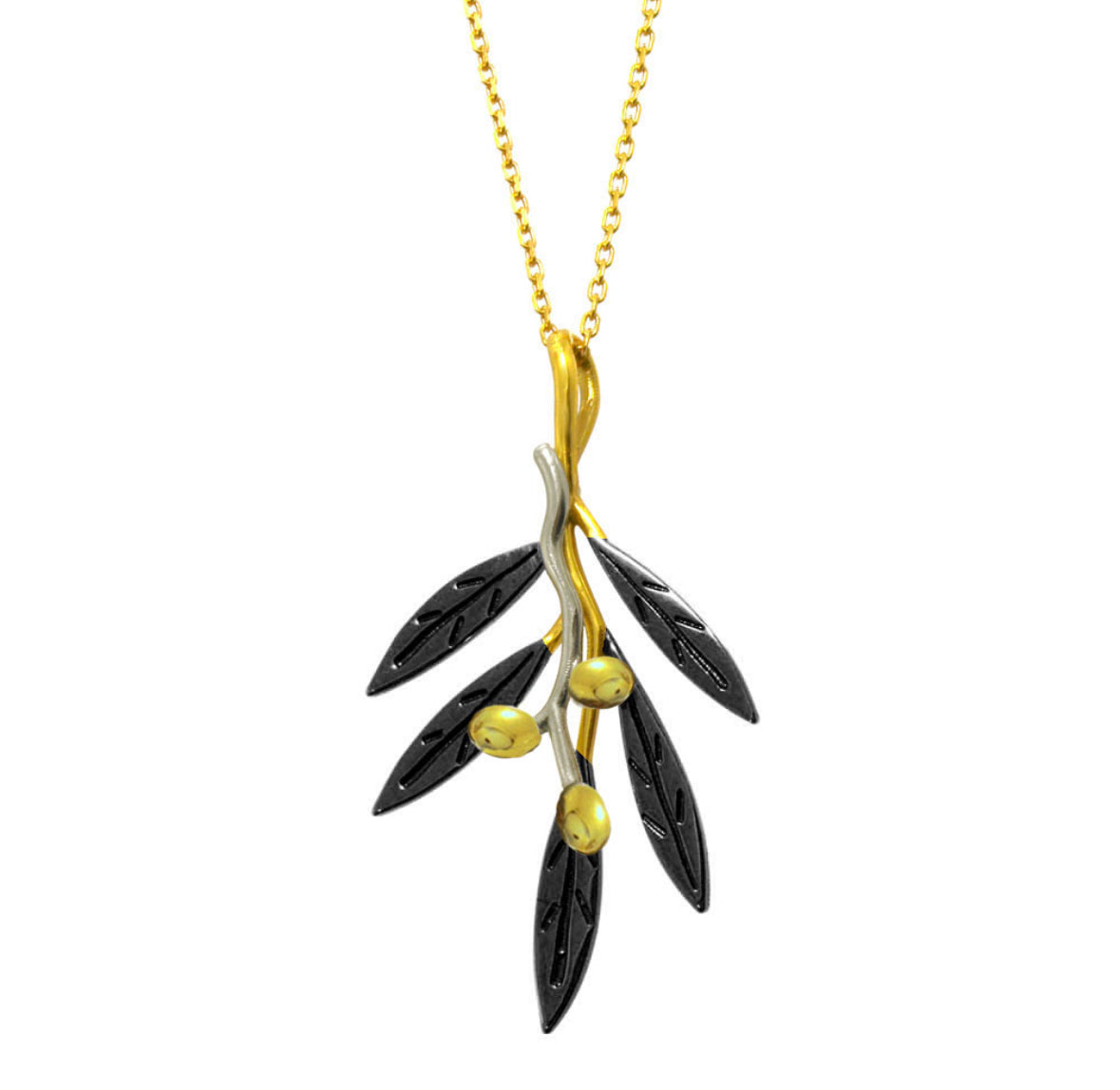 Κολιέ 925 Κλαδί Ελιάς Μεγάλο