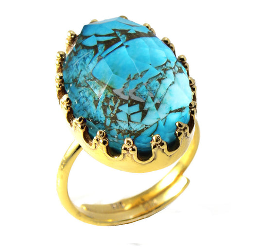 Δαχτυλίδι Οβάλ με Ορυκτή Πέτρα