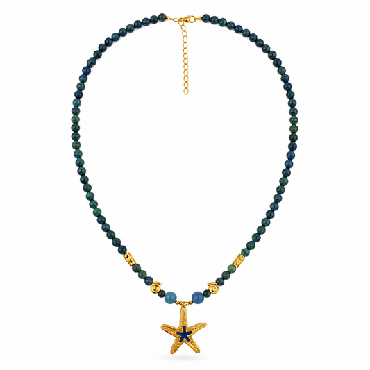 Χειροποίητο Κολιέ “Starfish Blue Lagoon”