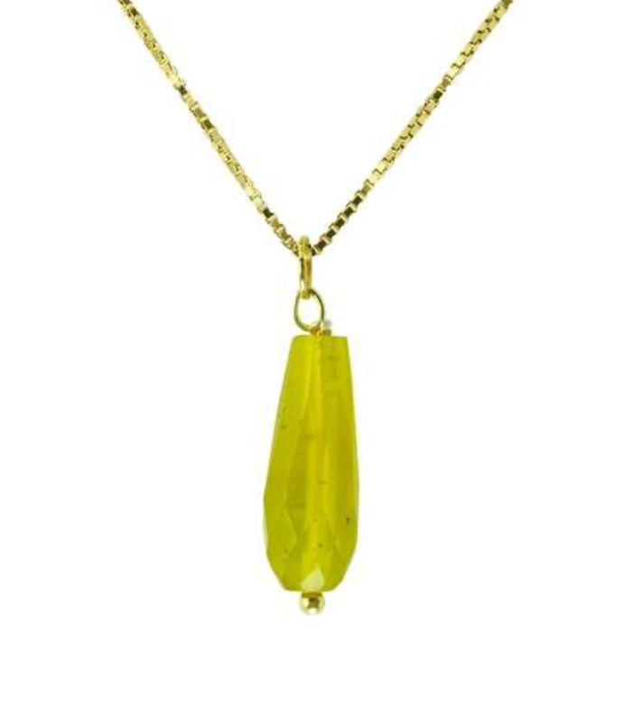 Gold Plated 925 Silver Necklace with Lachani Mineral Stone