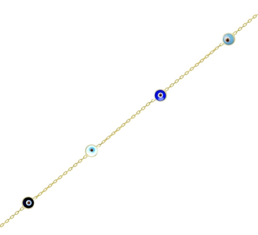 Επιχρυσωμένο Ασημένιο 925 Βραχιόλι με Μάτια