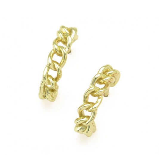 Σκουλαρίκια Κρίκοι Αλυσίδα από Επιχρυσωμένο Ασήμι 925