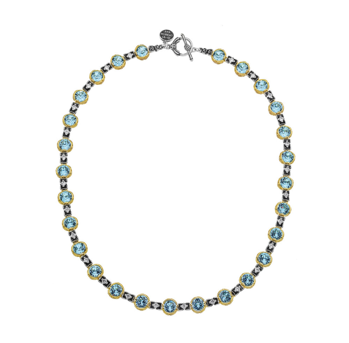 Κολιέ 925 με Γαλάζιους Κρυστάλλους – Anastasios Creations