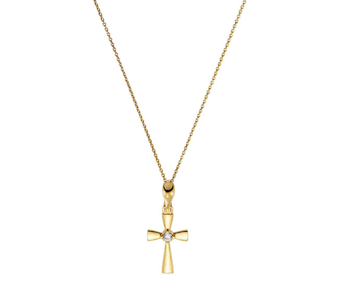 Κολιέ 925 με Λεπτό Σταυρό & Ζιργκόν – Anastasios Creations