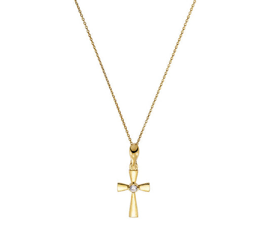 Κολιέ 925 με Λεπτό Σταυρό & Ζιργκόν – Anastasios Creations